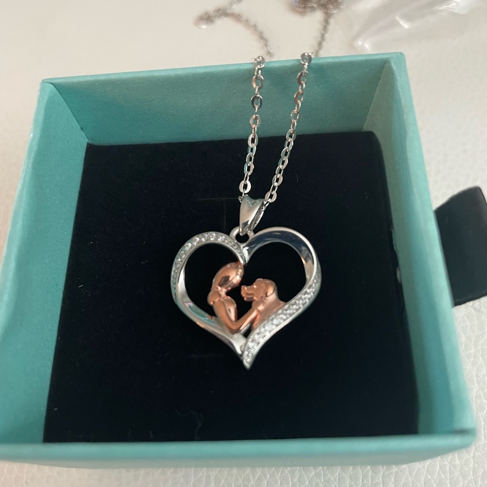 925 Sterling silver heart “love your puppy” necklace - Picture 1 of 7
